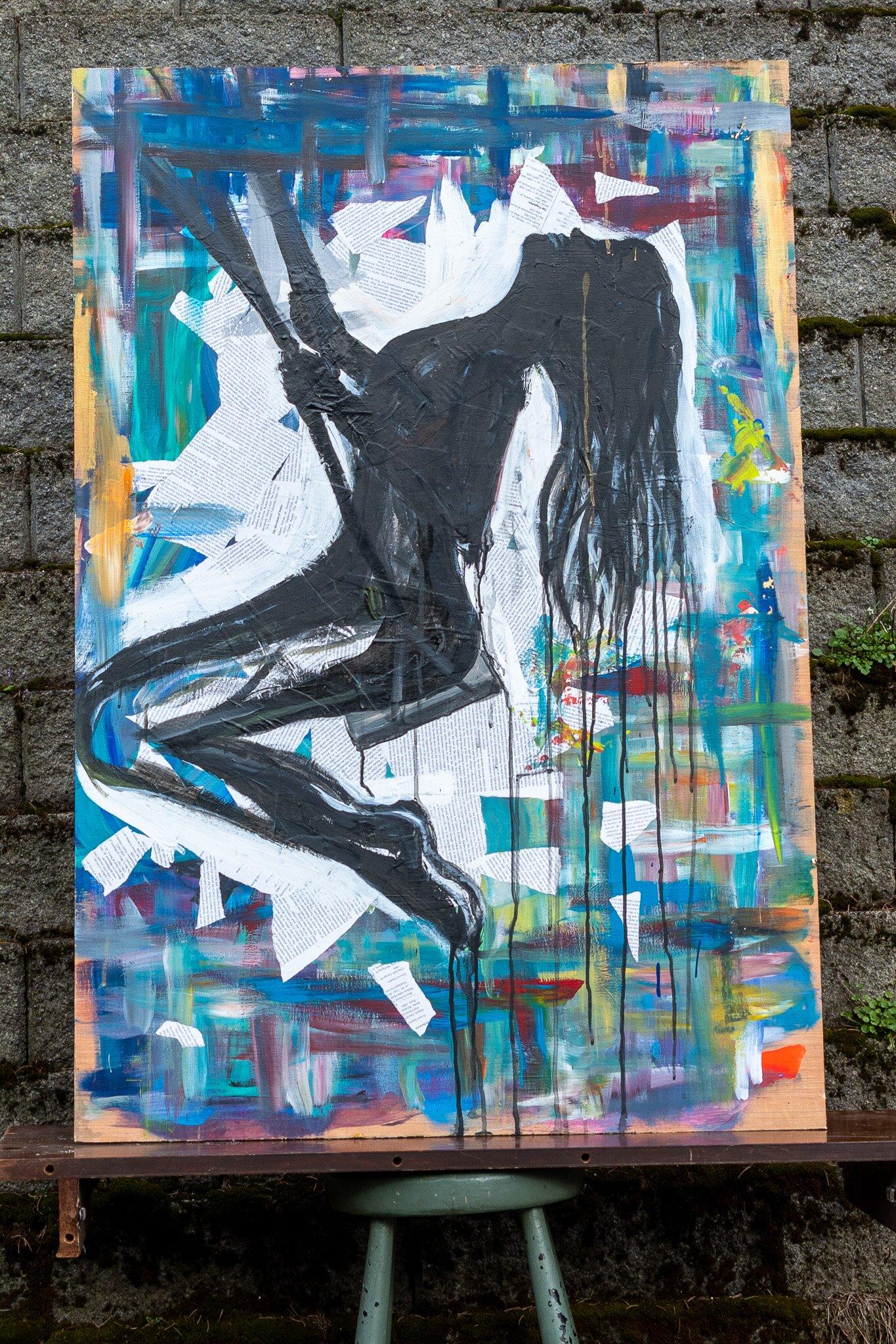 Woman on Swing Painting