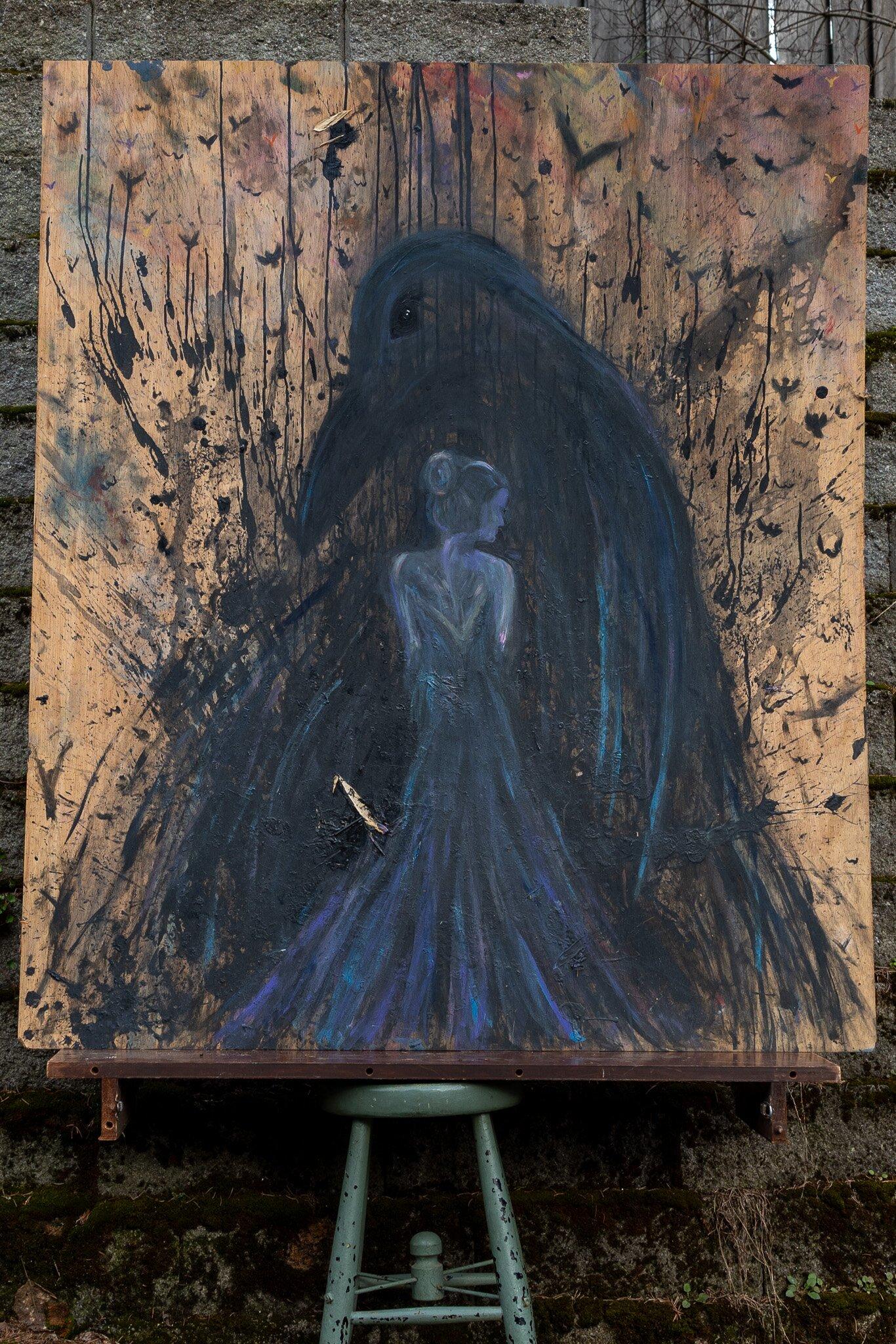 Woman Dark Entrance